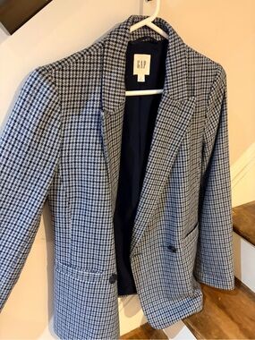 GAP Men's Black & White Houndstooth Blazer